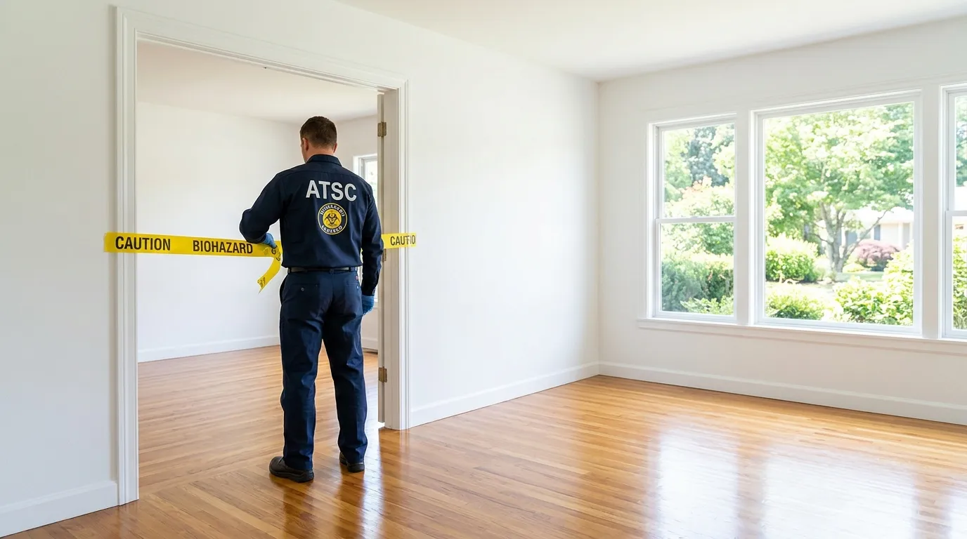 Certified biohazard cleanup crew performing Decomposition Cleanup in Mariners Harbor